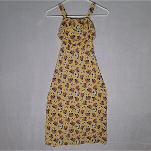 Trixxi Free Pink Hearts Floral Maxi Dress Yellow 7 (Girls)